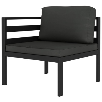Set mobilier de grădină cu perne, 4 piese, antracit, aluminiu - Img 3