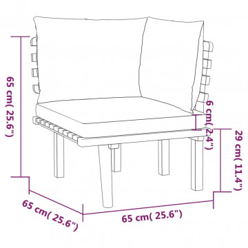 Set mobilier de grădină cu perne, 4 piese, lemn masiv acacia - Img 5