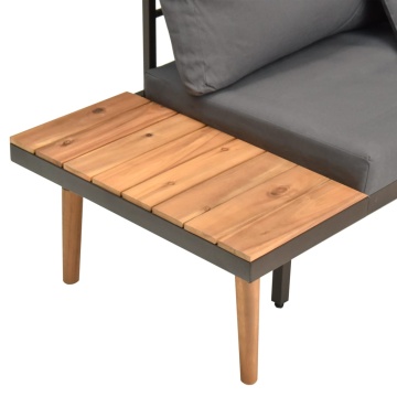 Set mobilier de grădină cu perne, 4 piese, lemn masiv de acacia - Img 7