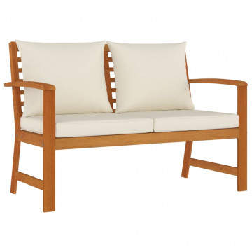 Set mobilier de grădină cu perne, 4 piese, lemn masiv de acacia - Img 4