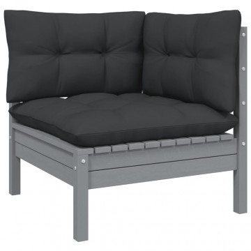 Set mobilier de grădină cu perne, 4 piese, lemn masiv de pin - Img 3