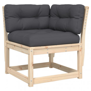 Set mobilier de grădină cu perne, 4 piese, lemn masiv de pin - Img 3