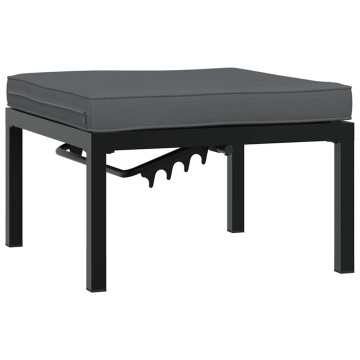 Set mobilier de grădină cu perne, 4 piese, negru, aluminiu - Img 4