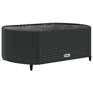 Set mobilier de grădină cu perne, 4 piese, negru, poliratan - Img 8