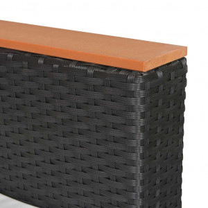 Set mobilier de grădină cu perne, 4 piese, negru, poliratan - Img 7