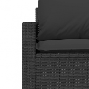 Set mobilier de grădină cu perne, 4 piese, negru, poliratan - Img 6