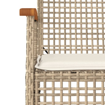 Set mobilier de grădină cu perne, 5 piese, bej, poliratan - Img 8
