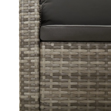 Set mobilier de grădină cu perne, 5 piese, gri, poliratan - Img 6