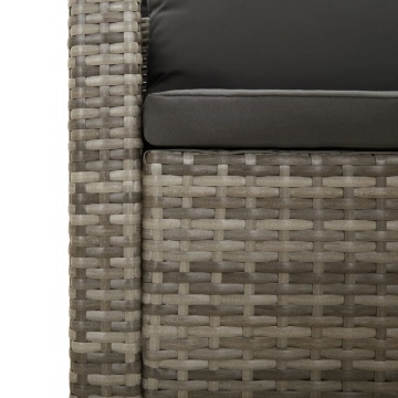 Set mobilier de grădină cu perne, 5 piese, gri, poliratan - Img 6