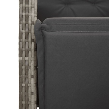 Set mobilier de grădină cu perne, 5 piese, gri, poliratan - Img 6