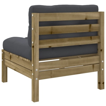Set mobilier de grădină cu perne, 5 piese, lemn de pin tratat - Img 6