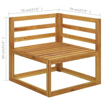 Set mobilier de grădină cu perne, 5 piese, lemn masiv de acacia - Img 6