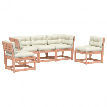 Set mobilier de grădină cu perne, 5 piese, lemn masiv douglas - Img 2