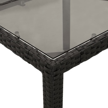 Set mobilier de grădină cu perne 5 piese negru poliratan&sticlă - Img 5
