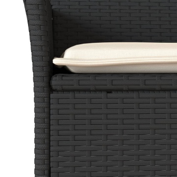 Set mobilier de grădină cu perne 5 piese negru poliratan&sticlă - Img 8