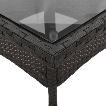 Set mobilier de grădină cu perne 5 piese negru poliratan&sticlă - Img 5