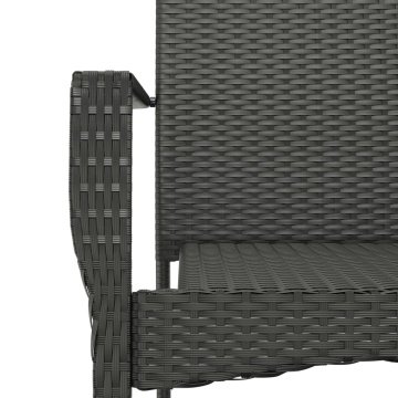 Set mobilier de grădină cu perne, 5 piese, negru, poliratan - Img 6