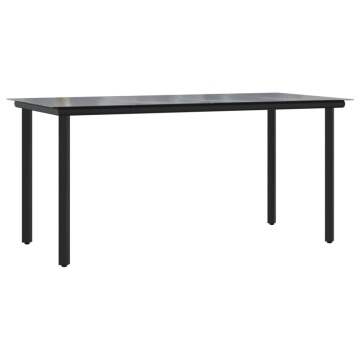 Set mobilier de grădină cu perne, 5 piese, negru, poliratan - Img 6