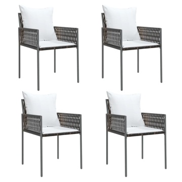 Set mobilier de grădină cu perne, 5 piese, poliratan și oțel - Img 4