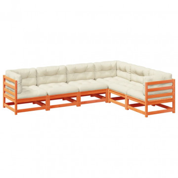 Set mobilier de grădină cu perne, 6 piese, lemn masiv de pin - Img 2