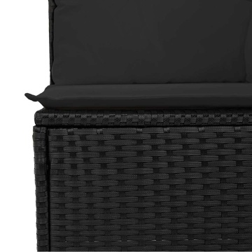 Set mobilier de grădină cu perne, 6 piese, negru, poliratan - Img 7