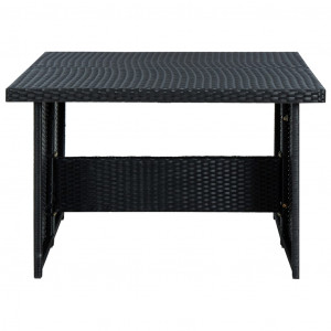 Set mobilier de grădină cu perne, 6 piese, negru, poliratan - Img 6