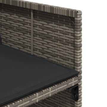Set mobilier de grădină cu perne, 7 piese, gri, poliratan - Img 7