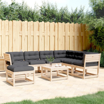 Set mobilier de grădină cu perne, 7 piese, lemn masiv de pin - Img 1