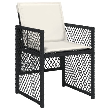 Set mobilier de grădină cu perne, 7 piese, negru, poliratan - Img 4