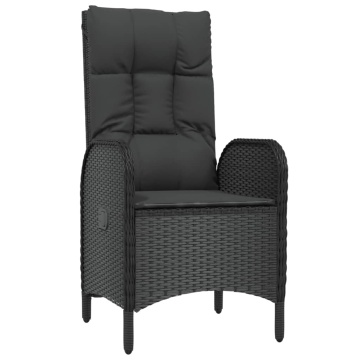 Set mobilier de grădină cu perne, 7 piese, negru, poliratan - Img 3