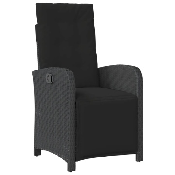 Set mobilier de grădină cu perne, 7 piese, negru, poliratan - Img 8