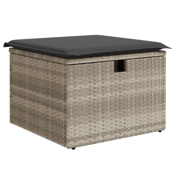 Set mobilier de grădină cu perne, 8 piese gri deschis poliratan - Img 8
