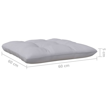 Set mobilier de grădină cu perne, 8 piese, gri, lemn de pin - Img 6