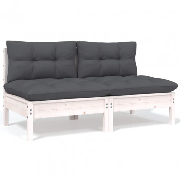 Set mobilier de grădină cu perne, 8 piese, lemn masiv de pin - Img 8