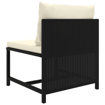 Set mobilier de grădină cu perne, 8 piese, negru, poliratan - Img 7