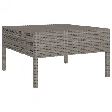 Set mobilier de grădină cu perne, 9 piese, gri, poliratan - Img 3