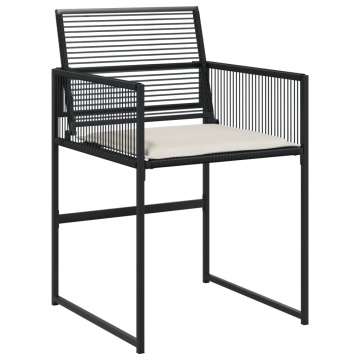 Set mobilier de grădină cu perne, 9 piese, negru, poliratan - Img 4