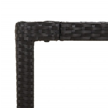 Set mobilier de grădină cu perne, 9 piese, negru, poliratan - Img 7