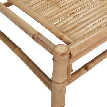 Set mobilier de grădină, cu perne alb crem, 4 piese, bambus - Img 7