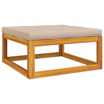 Set mobilier de grădină cu perne gri taupe, 5 piese, lemn masiv - Img 5