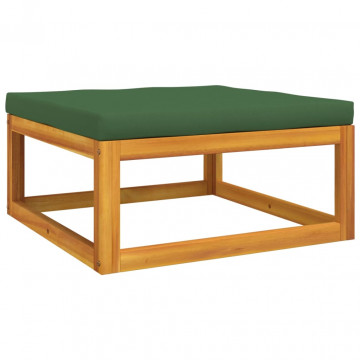 Set mobilier de grădină cu perne verzi, 5 piese, lemn masiv - Img 5