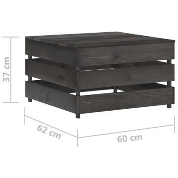 Set mobilier de grădină paleți, 2 piese, gri, lemn pin tratat - Img 7