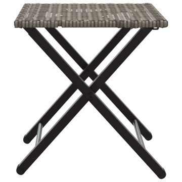 Set mobilier de grădină, pliabil, 5 piese, gri, poliratan - Img 6