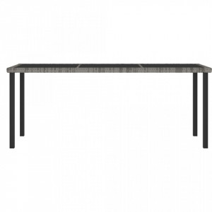 Set mobilier de masă pentru grădină, 9 piese, gri, poliratan - Img 3