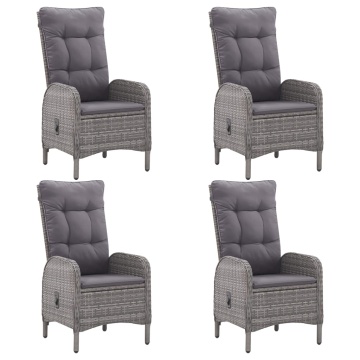 Set mobilier grădină, 5 piese, gri, poliratan, lemn acacia - Img 3