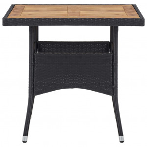 Set mobilier grădină, 5 piese, negru, poliratan și lemn acacia - Img 3
