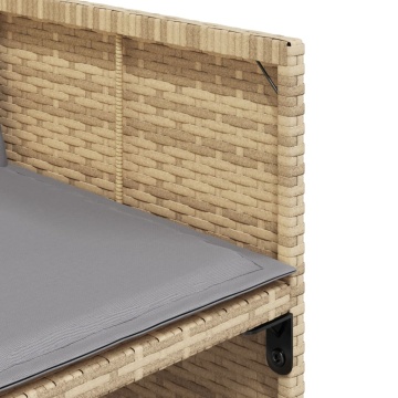 Set mobilier grădină cu perne, 11 piese bej combinat poliratan - Img 6