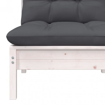 Set mobilier grădină cu perne, 5 piese, lemn masiv de pin - Img 5