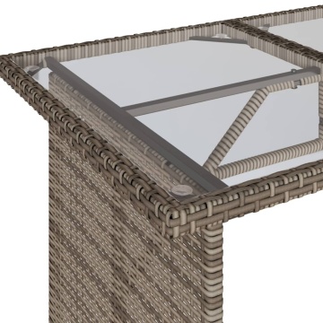 Set mobilier grădină cu perne, 6 piese, gri, poliratan - Img 6