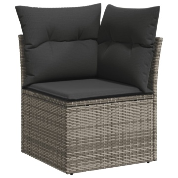 Set mobilier grădină cu perne, 6 piese, gri, poliratan - Img 4